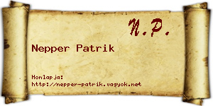 Nepper Patrik névjegykártya
